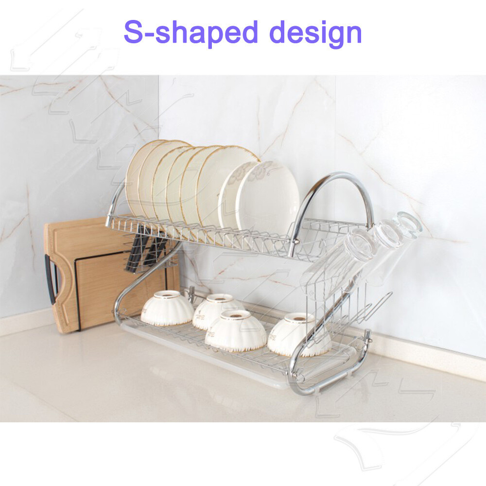 Dish Drying Rack Drainer 2 Tier - Image 8