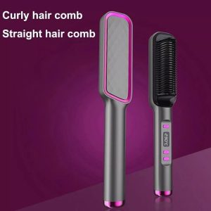 2in1 Negative-ion Hair Straightener Brush