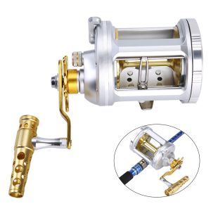Silver trolling reel