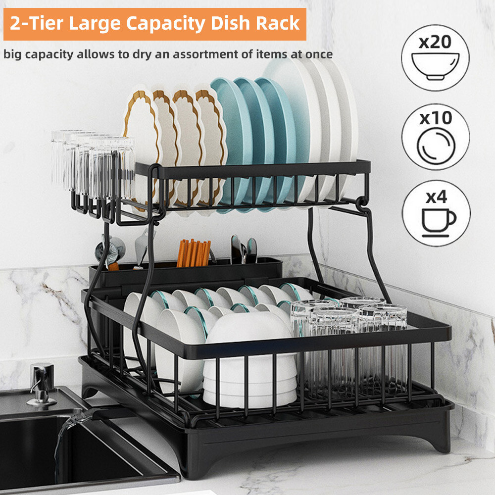 Dish Drainer Drying Rack 2 Tier - Image 6