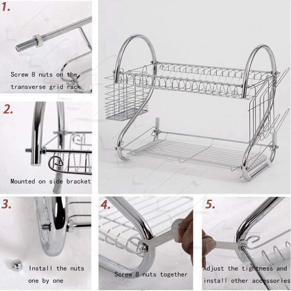 Dish Drying Rack Drainer 2 Tier - Image 4