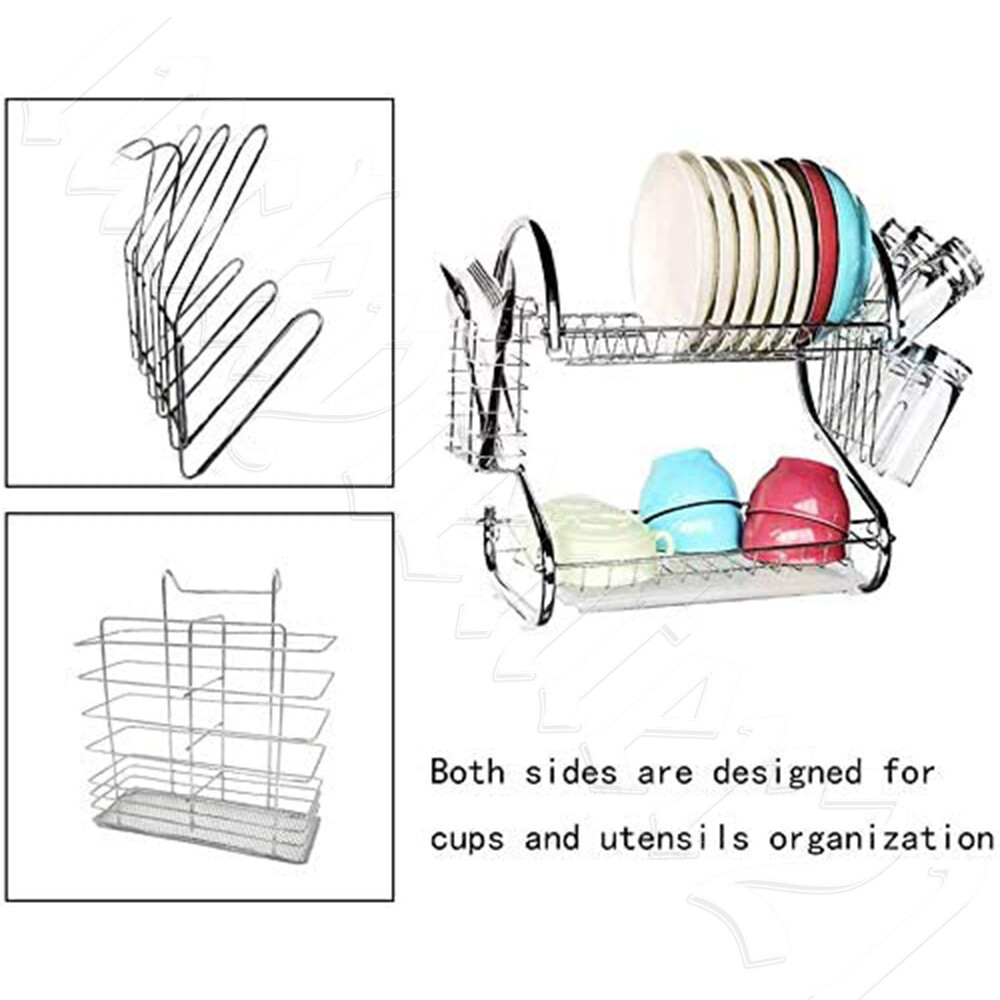 Dish Drying Rack Drainer 2 Tier - Image 5