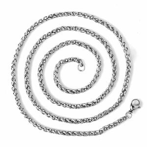 2 Rope Chains Necklaces 3mm Thick