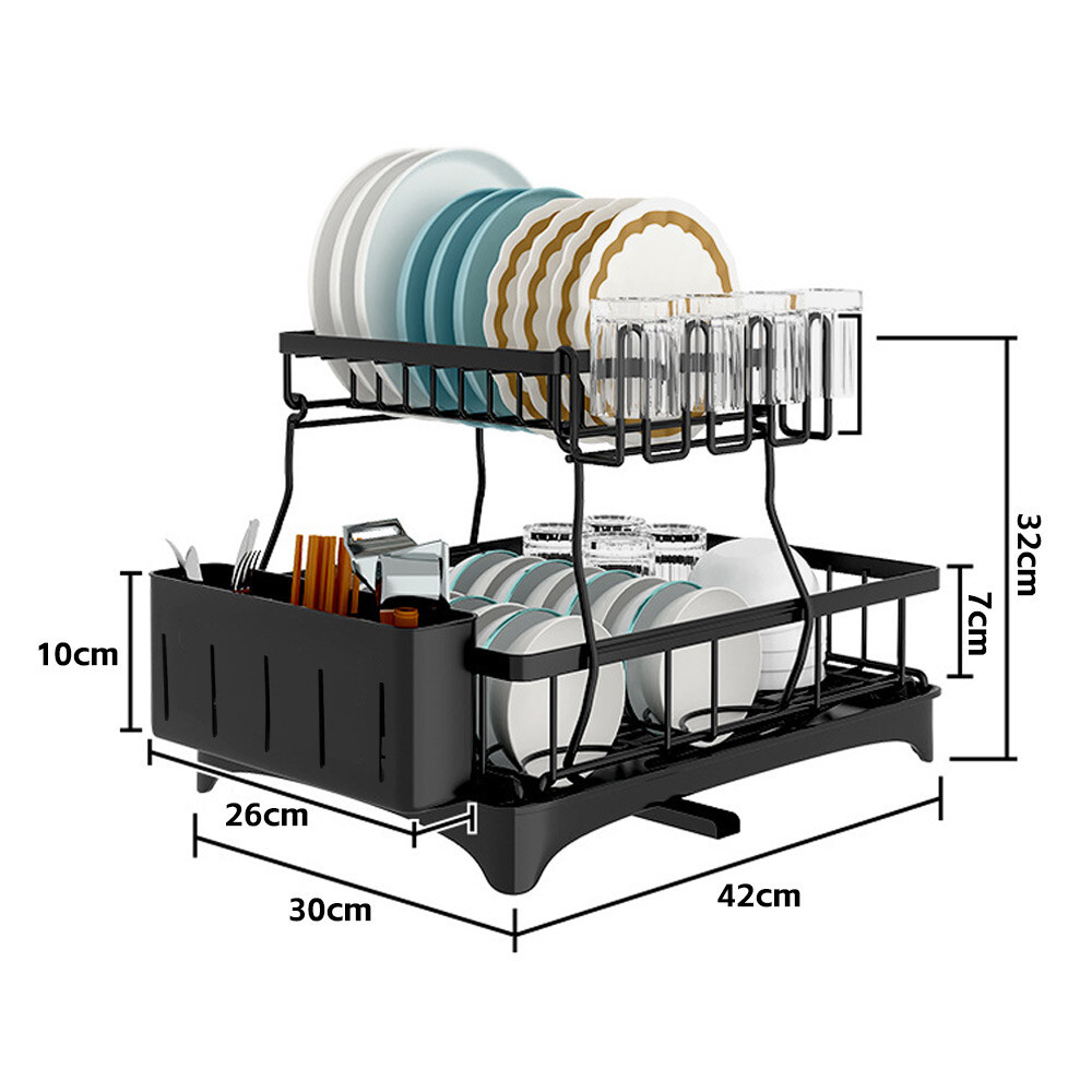 Dish Drainer Drying Rack 2 Tier - Image 9