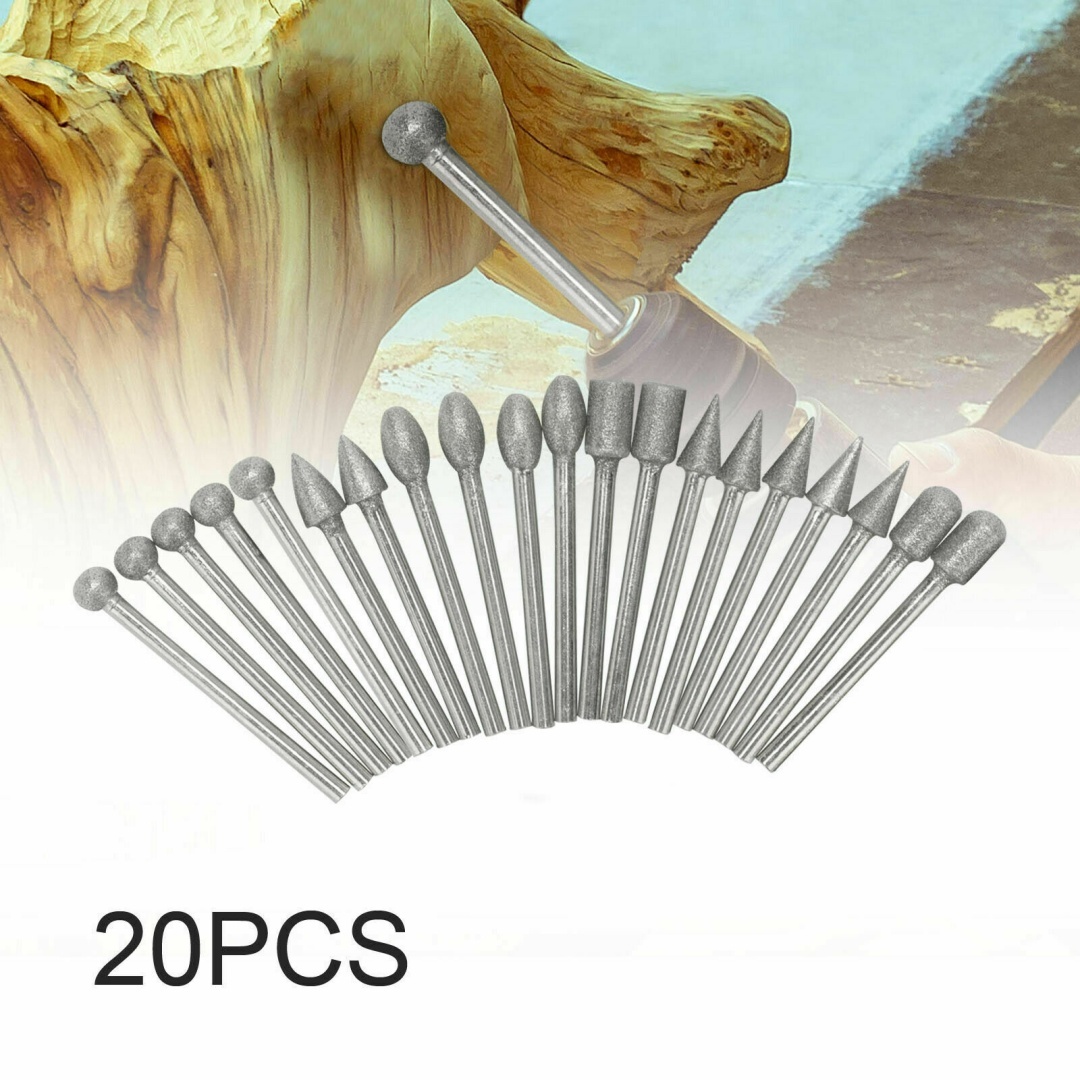 20 Diamond Grinding Drill Burrs Bit Set - Image 4