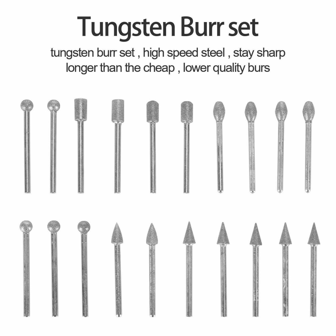 20 Diamond Grinding Drill Burrs Bit Set - Image 3