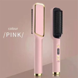 2in1 Negative-ion Hair Straightener Brush